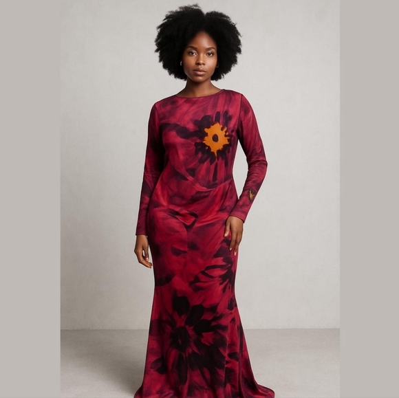 ASOS Dresses & Skirts - ASOS Floral Maxi Dress - Pink and Black